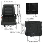 Universal Forklift Seat Fold Down Tractor Seat Adjustable Back & Seatbelt