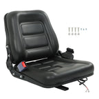 Universal Forklift Seat Fold Down Tractor Seat Adjustable Back & Seatbelt