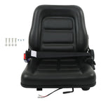 Universal Forklift Seat Fold Down Tractor Seat Adjustable Back & Seatbelt