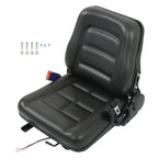 Universal Forklift Seat Fold Down Tractor Seat Adjustable Back & Seatbelt