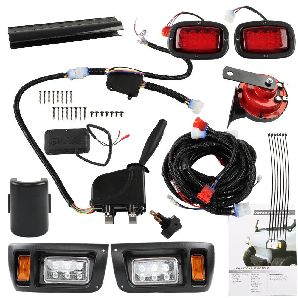 For Club Car DS Golf Cart 12V LED Light Kit Headlight Tail Lights Horn Brake