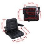 Garden Lawn Mower Seat Excavator Forklift Seat with Adjustable Backrest Armrest