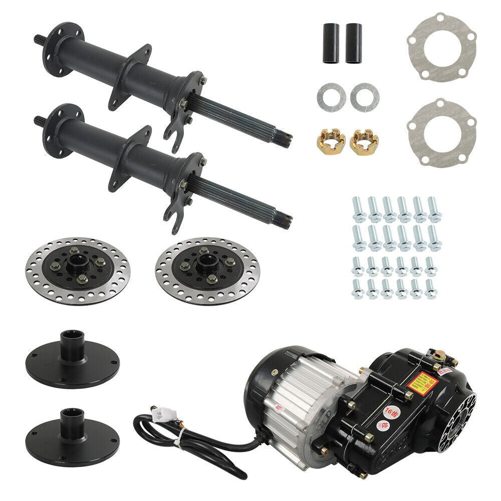 Electric Differential Brushless 1000W Motor + 4 Stud Hub 40" Rear Axle Kit