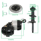 Electric Differential Brushless 1000W Motor + 4 Stud Hub 40" Rear Axle Kit