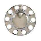 Chrome 33mm Thread-On Hubcap Kit Front Axle Wheel Cover with Flat Head Lug Nuts