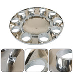Chrome 33mm Thread-On Hubcap Kit Front Axle Wheel Cover with Flat Head Lug Nuts