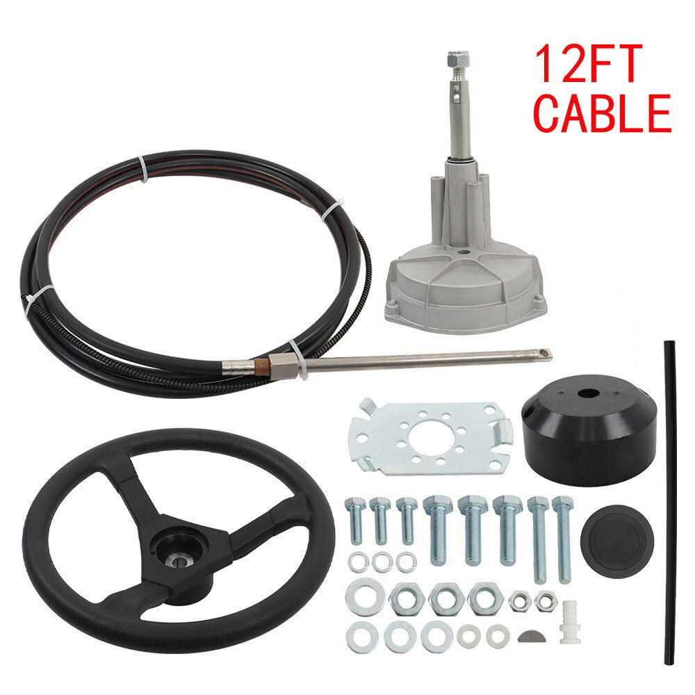 12ft SS13712 Rotary Outboard Steering System Marine Cable Kit