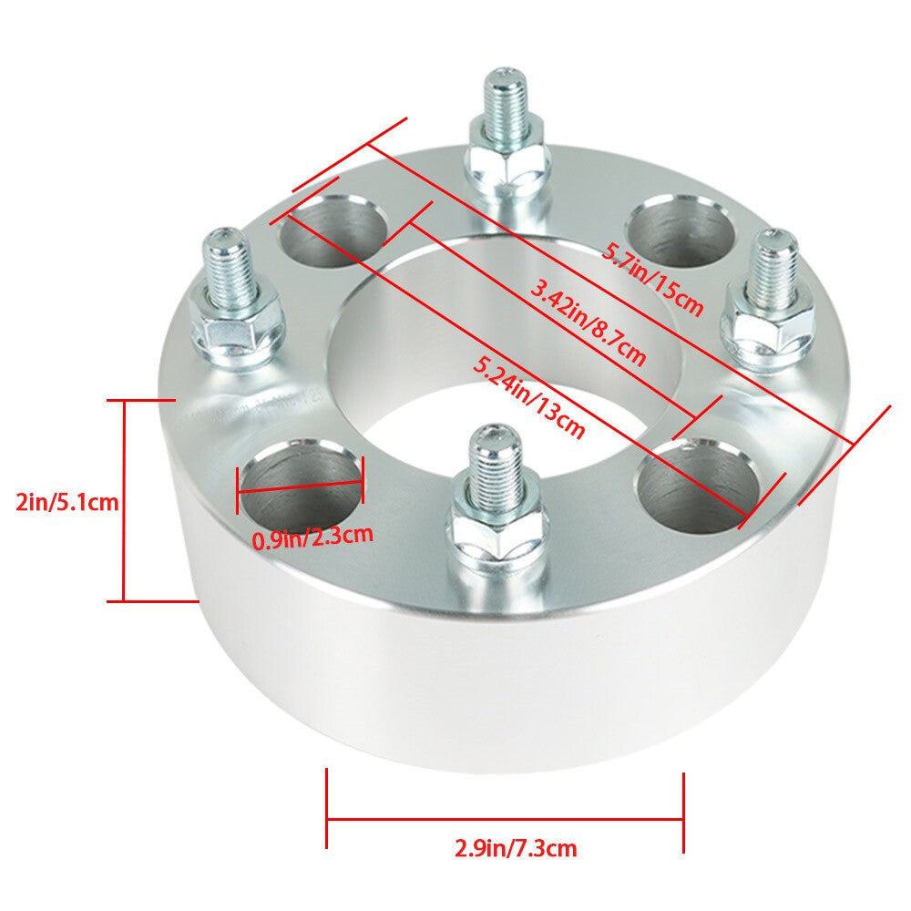 2pcs 2" 4x110 Wheel Spacer 74mm M10x1.25 for Honda Rancher 350 2000-2009 Silver
