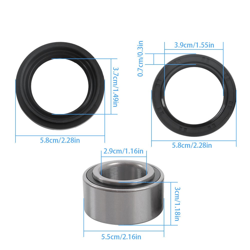 Arctic Cat Front Wheel Hub Bearings & Seals Kit 250-650 Models
