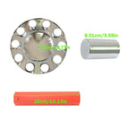 Chrome Front Axle Wheel Cover Hub Cap 33mm Thread-On Flat Head Lug Nuts