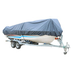 Gray 17-19ft Waterproof 600D Marine Polyester Boat Cover Trailerable Canvas