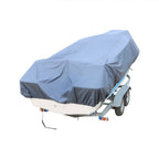 Gray 17-19ft Waterproof 600D Marine Polyester Boat Cover Trailerable Canvas
