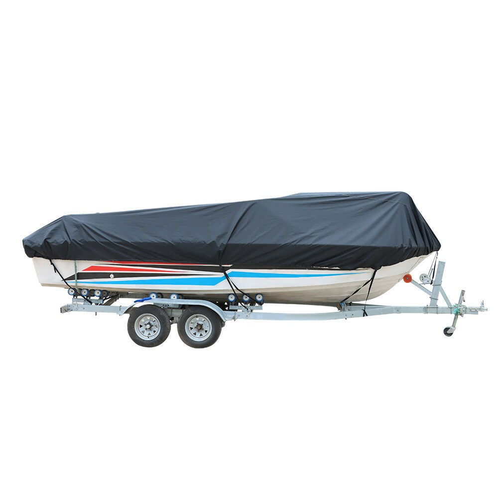 Black 20-22ft Trailerable Boat Cover for V-Hull Tri-Hull Runabout Unused