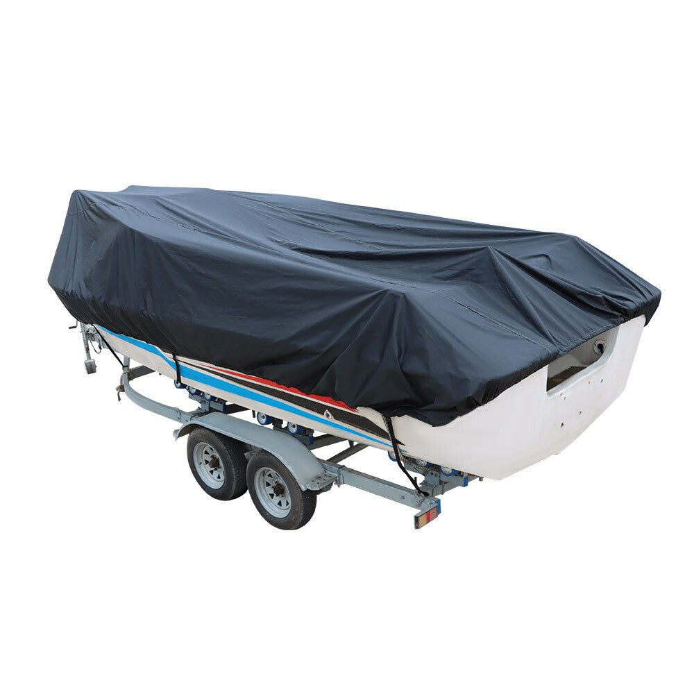 Black 20-22ft Trailerable Boat Cover for V-Hull Tri-Hull Runabout Unused