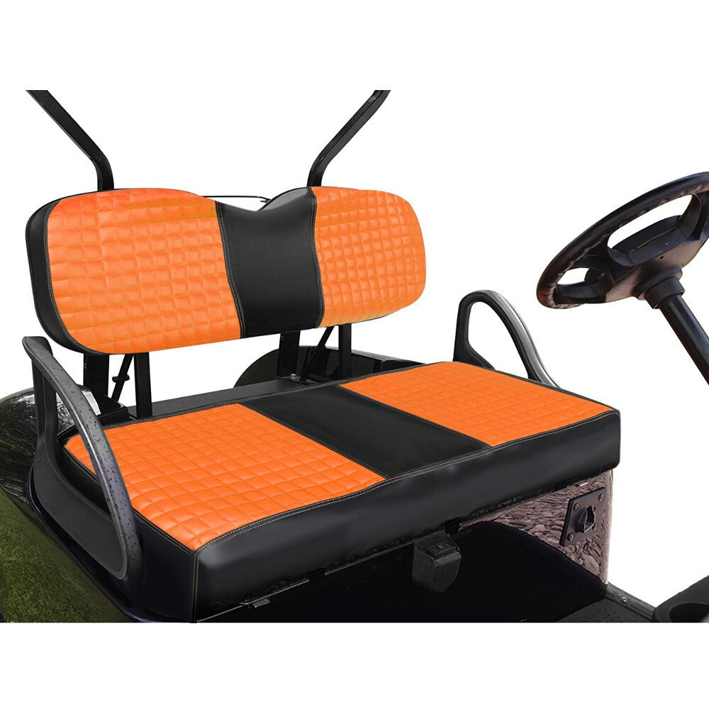 Orange Diamond Stitch Seat Covers Front & Rear for Golf Cart EZGO Medalist TXT