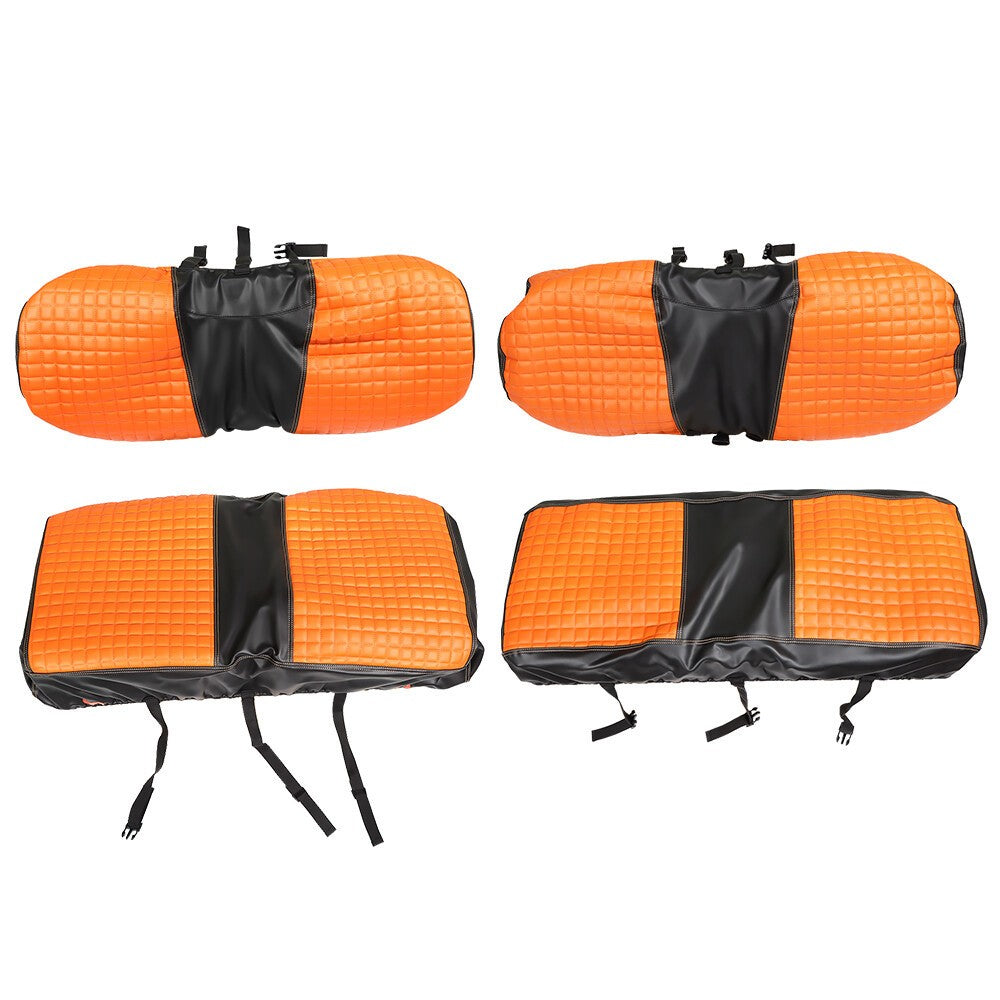 Orange Diamond Stitch Seat Covers Front & Rear for Golf Cart EZGO Medalist TXT