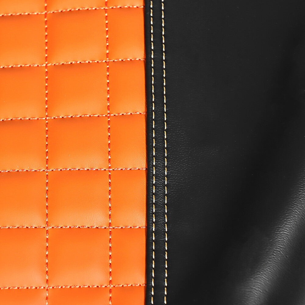 Orange Diamond Stitch Seat Covers Front & Rear for Golf Cart EZGO Medalist TXT