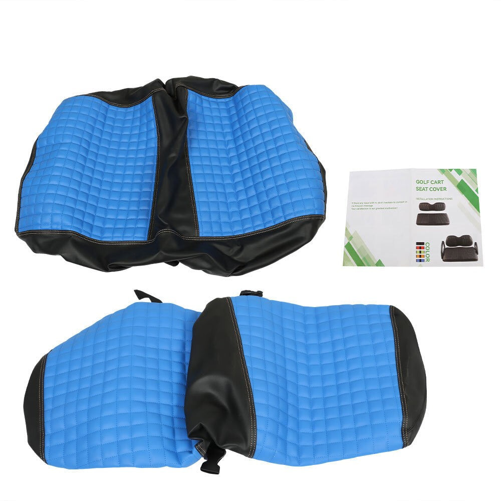 Blue Golf Cart Front Seat Cover Diamond Stitch Club Car DS Vinyl
