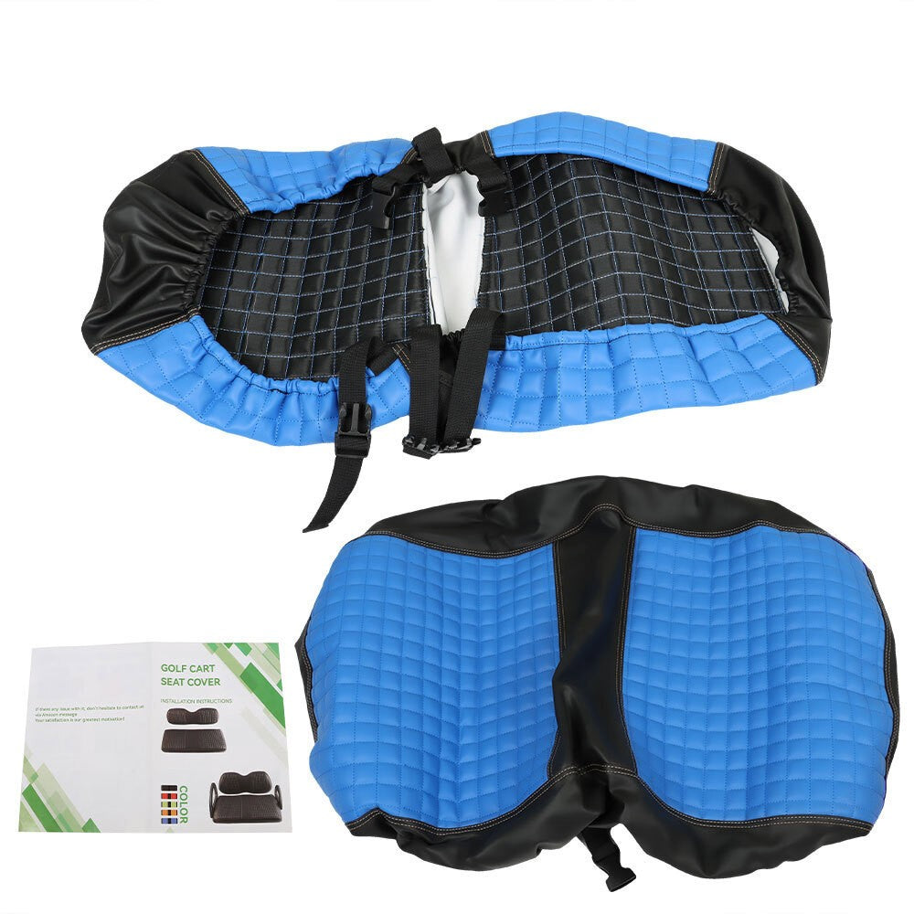 Blue Golf Cart Front Seat Cover Diamond Stitch Club Car DS Vinyl
