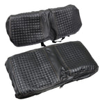 Golf Cart Front Seat Cover Black Diamond Stitch EZGO Club Car Yamaha PVC