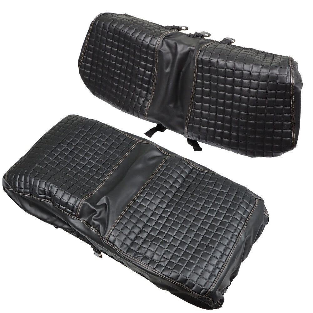 Golf Cart Front Seat Cover Black Diamond Stitch EZGO Club Car Yamaha PVC