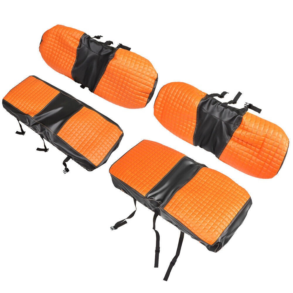 Orange Front & Rear Seat Covers for Golf Cart E-Z-GO Medalist TXT 94-13
