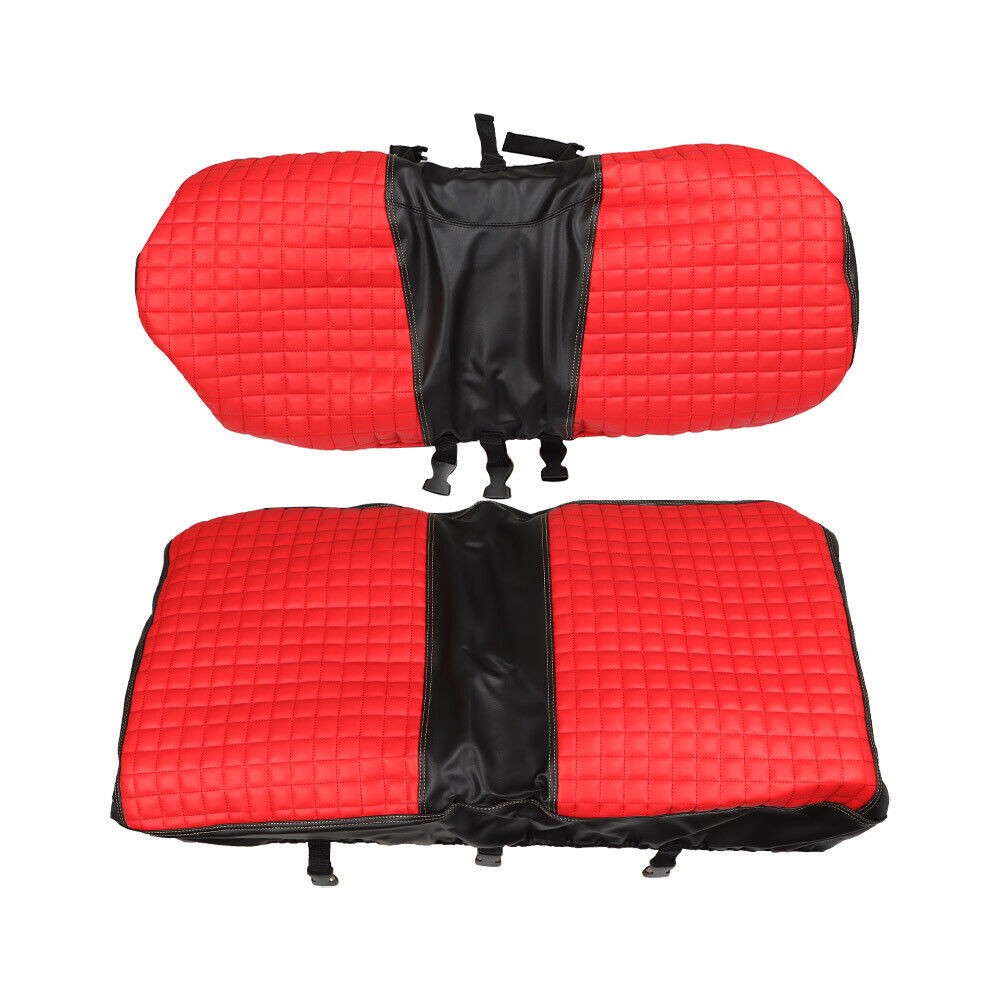 Red 4PCS Front & Rear Seat Covers Diamond Stitch E-Z-GO Medalist TXT 94-13