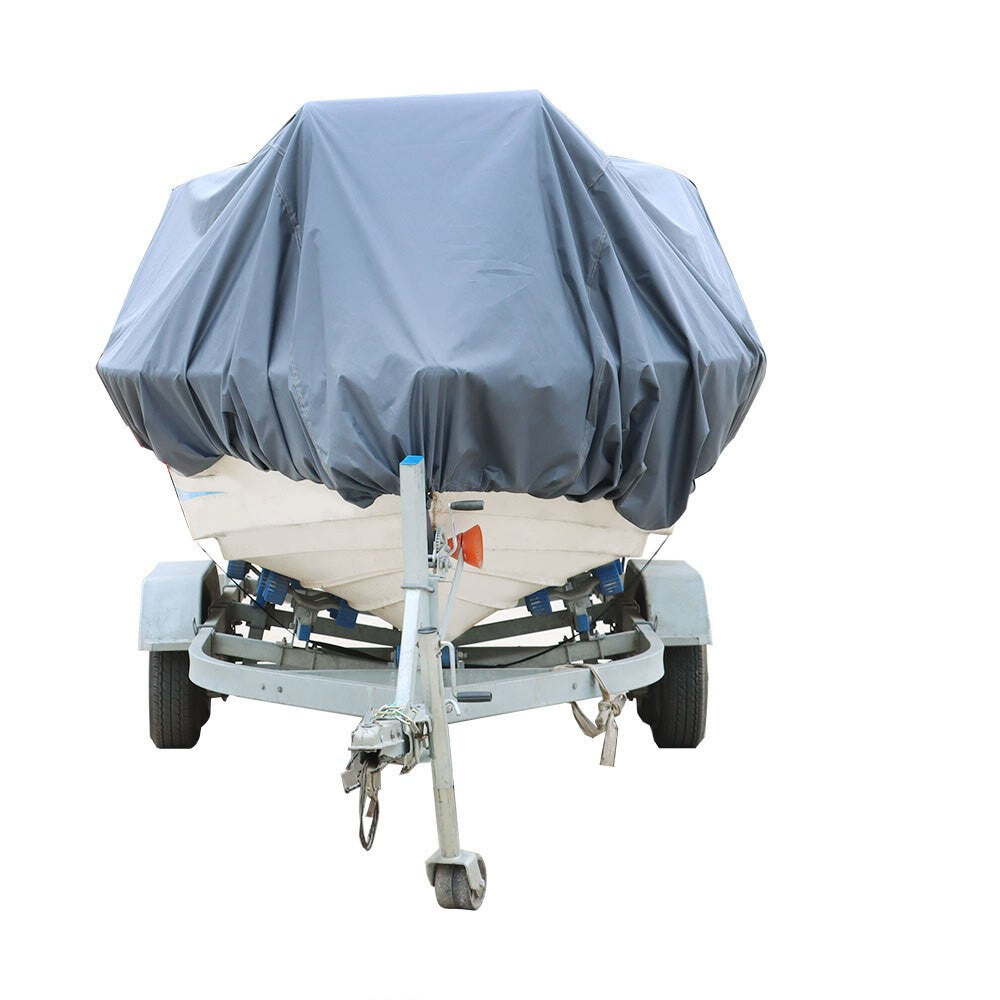 Grey 600D Marine Grade Waterproof Boat Cover Heavy Duty Trailerable Canvas