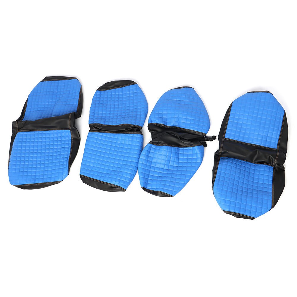 Blue Vinyl Golf Cart Seat Cover for Club Car DS 2000.5-2013.5 Front & Rear