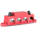 12V 250A 4 Post Red Busbar Power Distribution Block with Cover 5/16