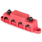 12V 250A 4 Post Red Busbar Power Distribution Block with Cover 5/16