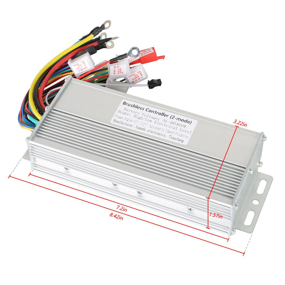 800W Brushless DC Motor Speed Controller 36-48V for E-bike Electric Scooter