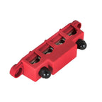 3/8" 250A 12V Red 4-Way Terminal Junction Block Busbar with Cover