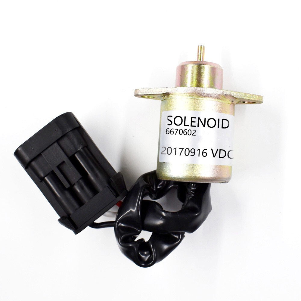 Fuel Shut Off Solenoid 12V for Bobcat 463 553 S70 S100 6670602 Replacement
