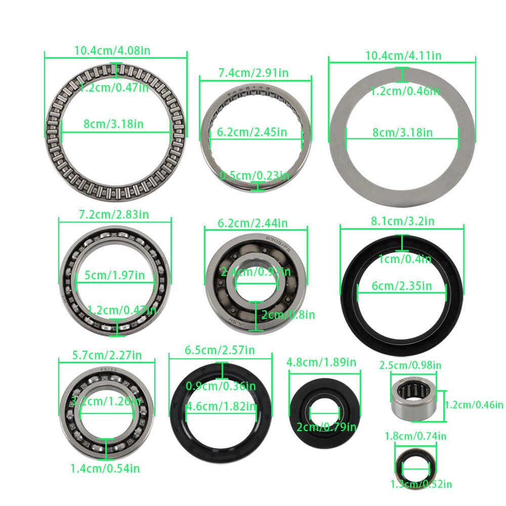 Front Differential Bearing Seal Kit for Kawasaki Prairie 650 KVF650 2002-03