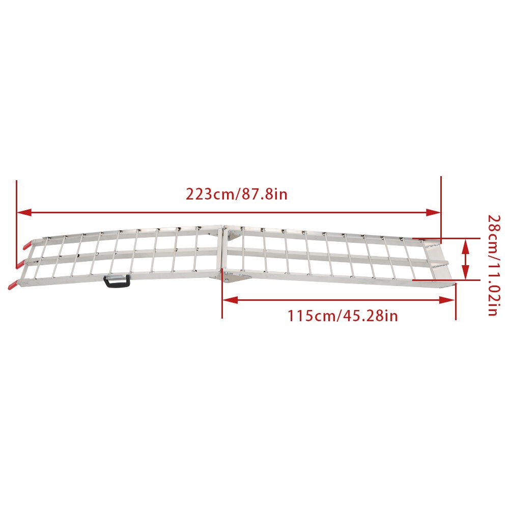 2pcs 7.5" Aluminum Folding Loading Ramps for ATV UTV Truck Motorcycle Mower