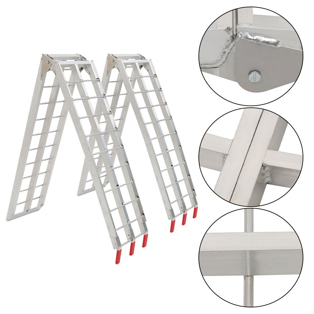2pcs 7.5" Aluminum Folding Loading Ramps for ATV UTV Truck Motorcycle Mower