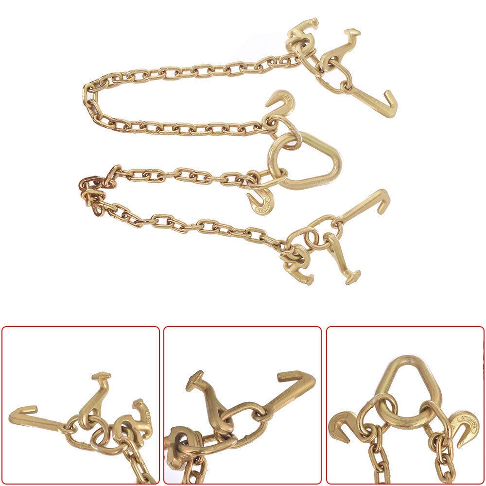 High Quality Tow Truck Winch Cable Chain with RJT Hook V Bridle Recovery Grab