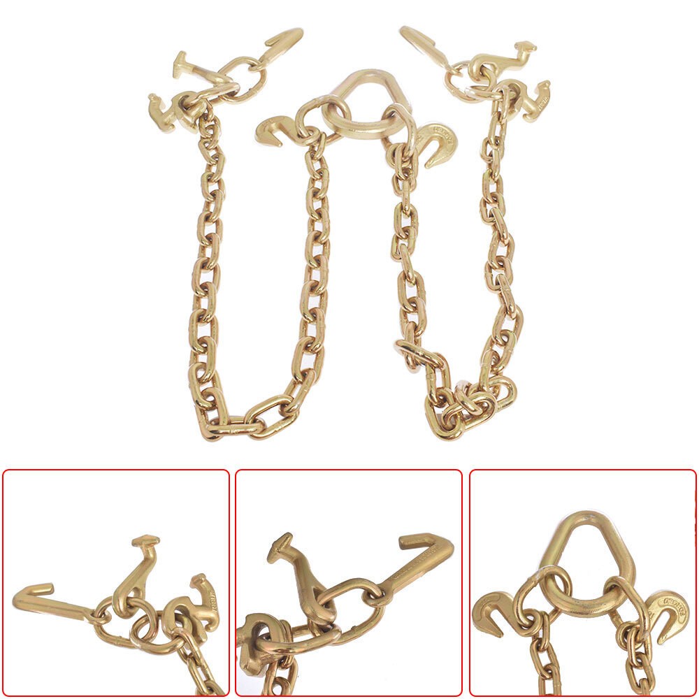 High Quality Tow Truck Winch Cable Chain with RJT Hook V Bridle Recovery Grab
