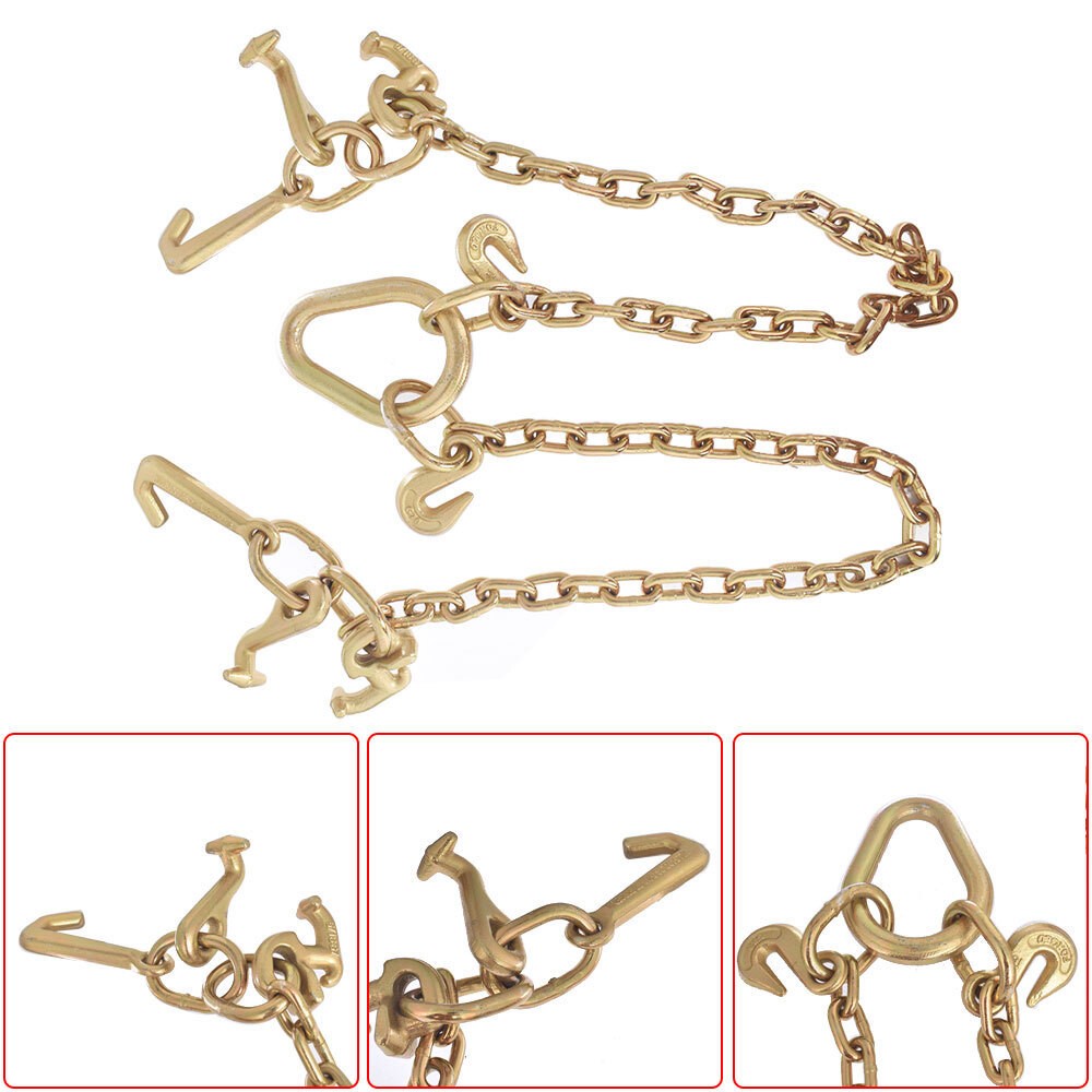 High Quality Tow Truck Winch Cable Chain with RJT Hook V Bridle Recovery Grab