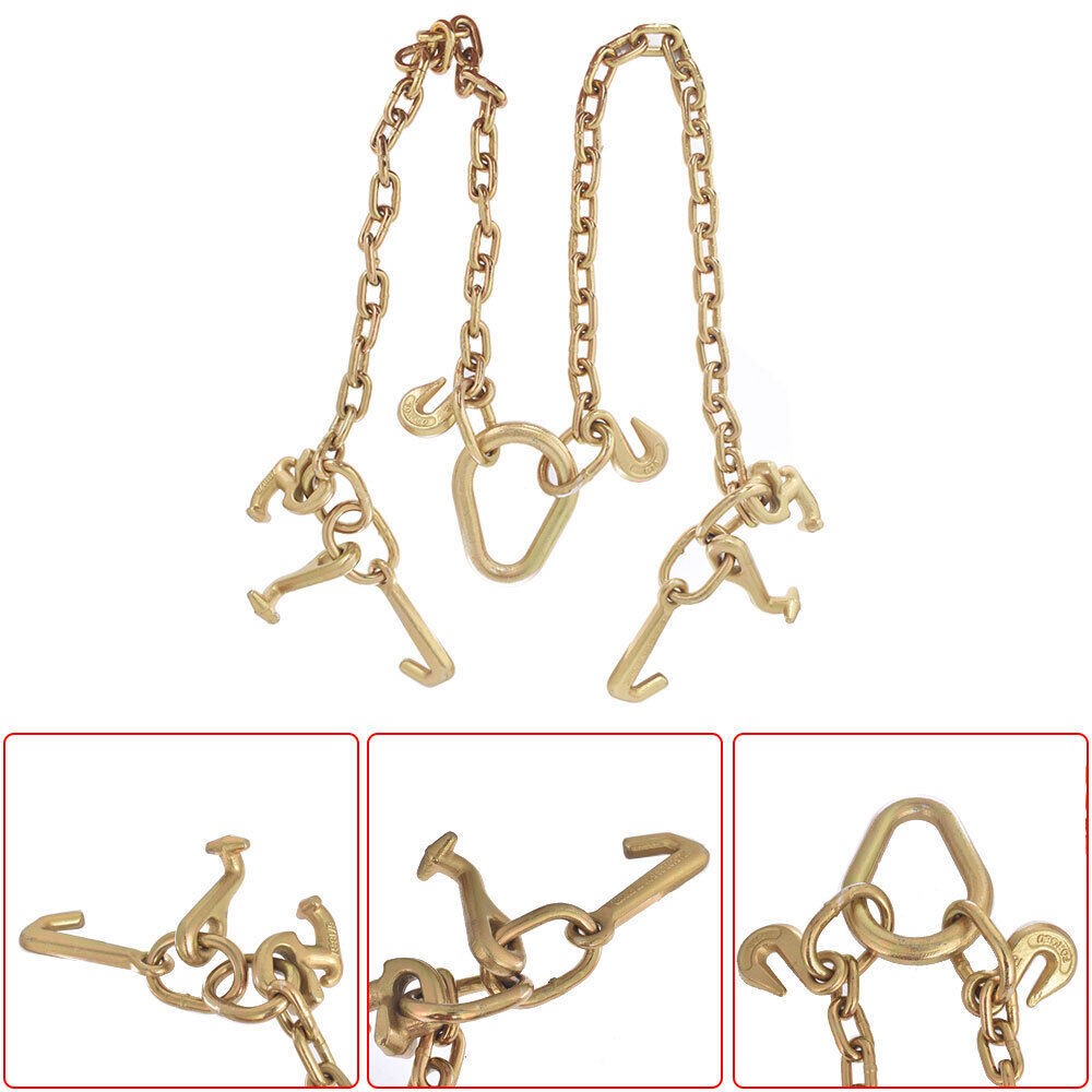 High Quality Tow Truck Winch Cable Chain with RJT Hook V Bridle Recovery Grab