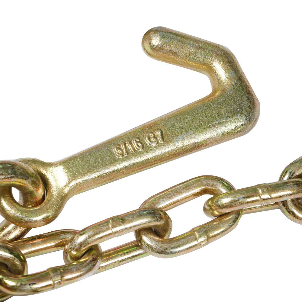 Unused G70 5/16" V-Chain Bridle w/ 15" J Hooks, T Hook & 3" Grab Hooks