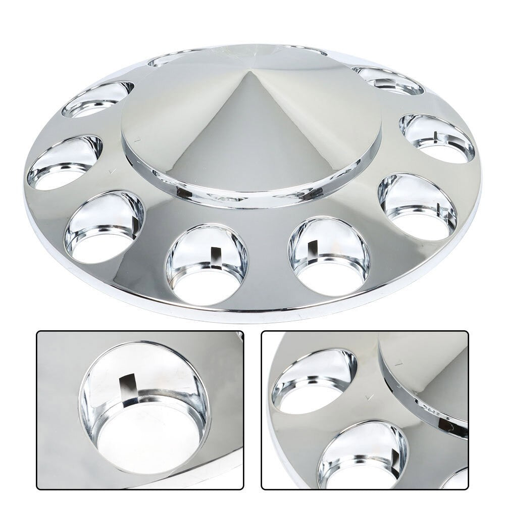 33mm Chrome Spiked Thread-On Nut Covers Front Axle Kit for Semi Truck