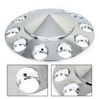 33mm Chrome Spiked Thread-On Nut Covers Front Axle Kit for Semi Truck