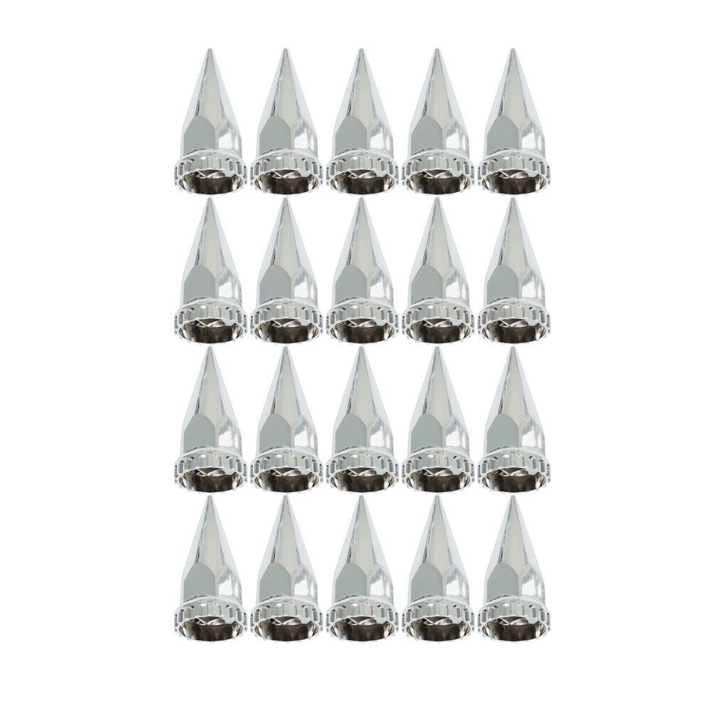 33mm Chrome Spiked Thread-On Nut Covers Front Axle Kit for Semi Truck