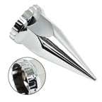 33mm Chrome Spiked Thread-On Nut Covers Front Axle Kit for Semi Truck