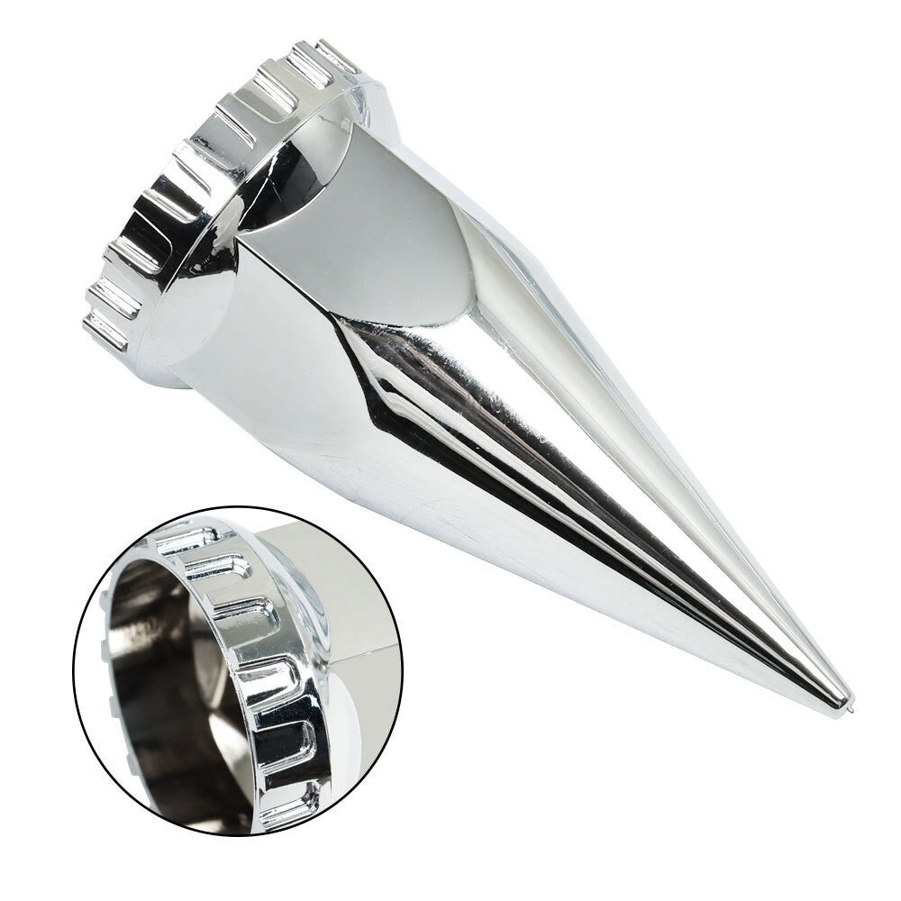 33mm Chrome Spiked Thread-On Nut Covers Front Axle Kit for Semi Truck