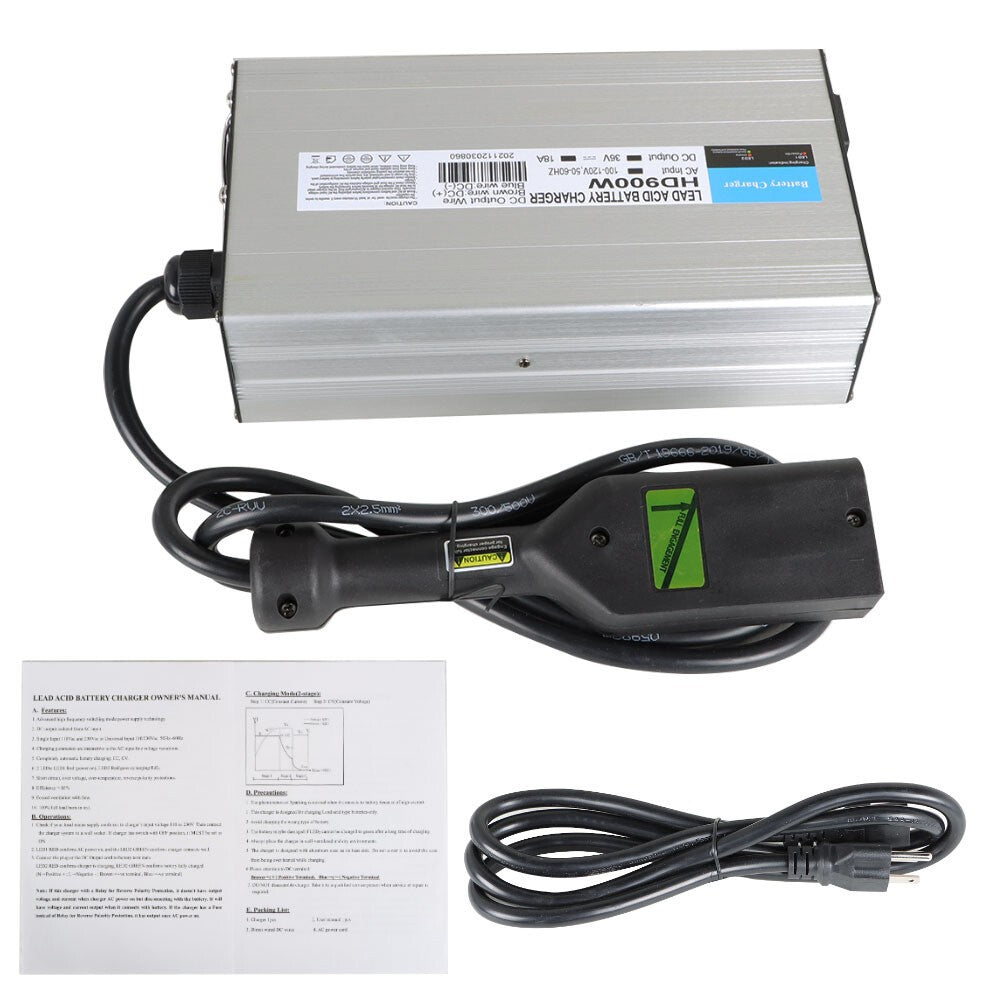 EZGo TXT Golf Cart 36V 18A Battery Charger with Boxer Plug