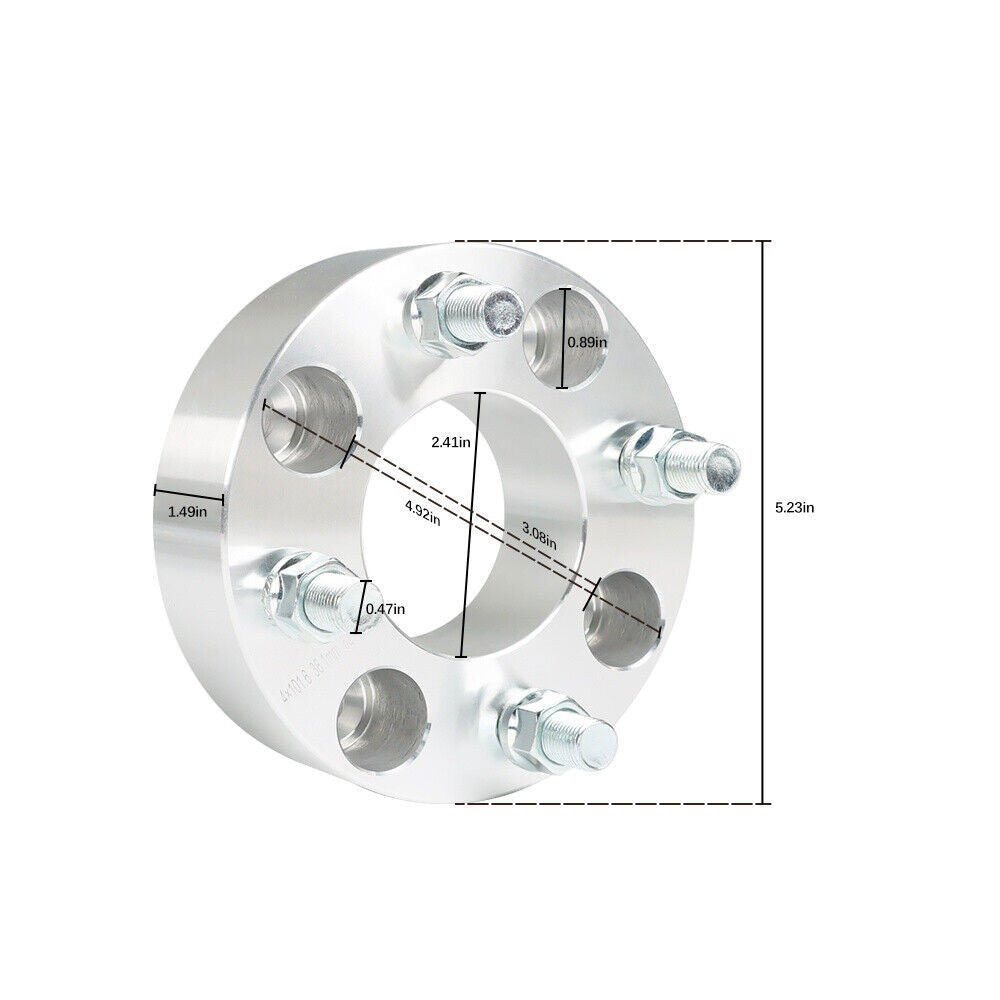 EZ Go Golf Cart 4Pcs 1.5" 4x4 Silver Wheel Spacers 62mm Bore Club Car
