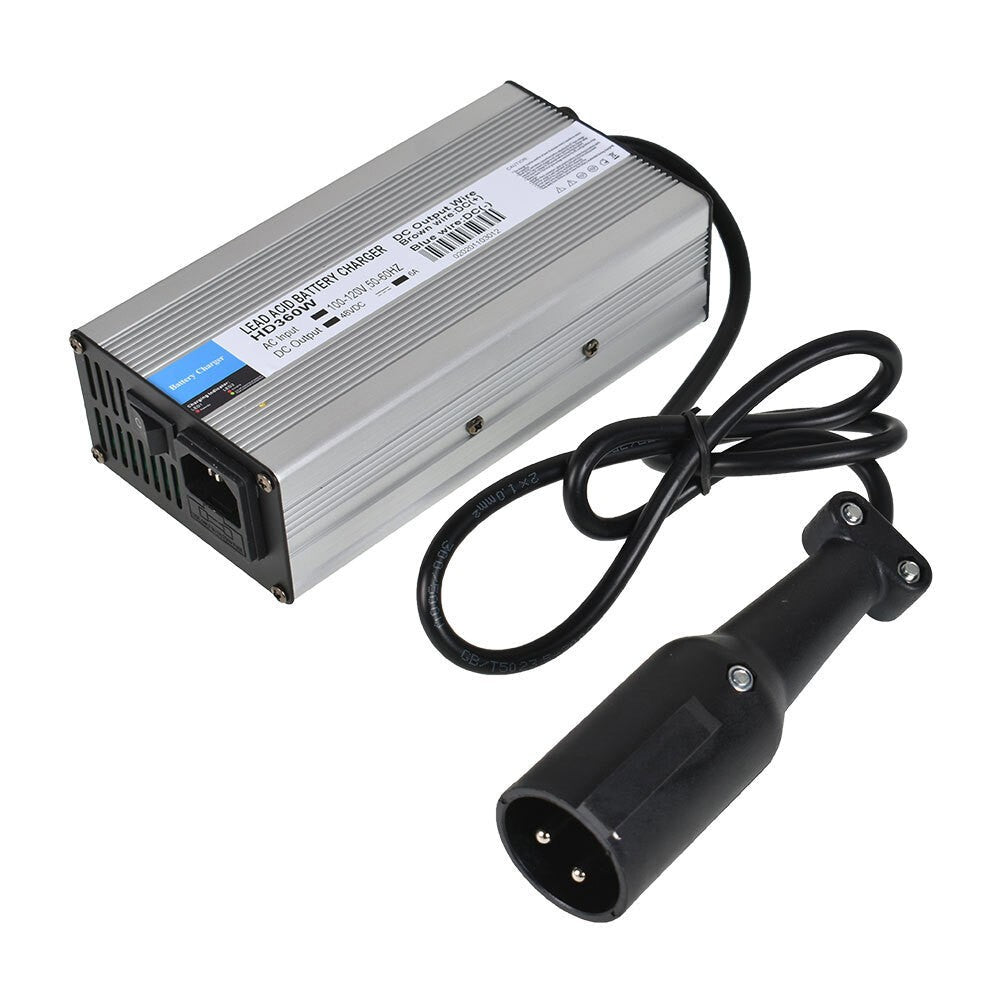 48V 6A Head Battery Charger with 3-Pin Plug for Club Car Ezgo Snap Scooters